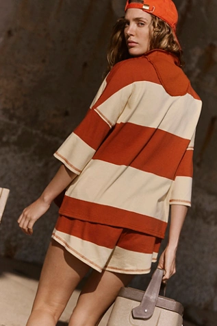 Free People Retro Rugby Set Red Earth Combo
