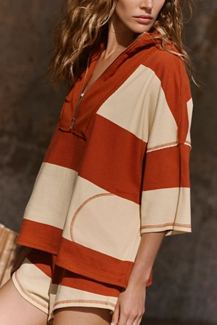 Free People Retro Rugby Set Red Earth Combo