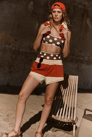 Free People Retro Rugby Set Red Earth Combo