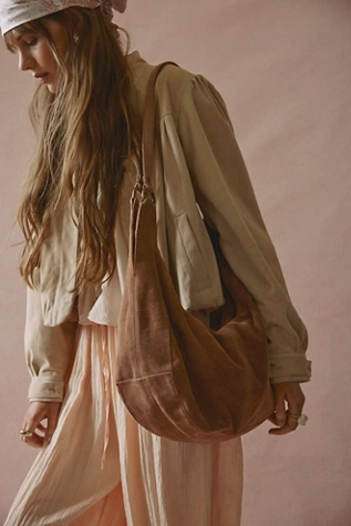 Free People Roma Suede Tote Bag Rust