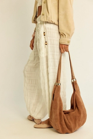 Free People Roma Suede Tote Bag Rust