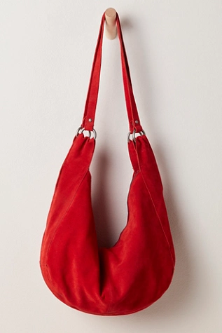 Free People Roma Suede Tote Bag Sour Cherry