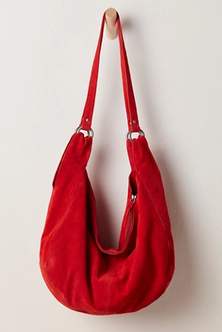 Free People Roma Suede Tote Bag Sour Cherry