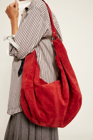 free people Roma Suede Tote Bag Sour Cherry