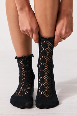 free people Rubies Crochet Socks Black