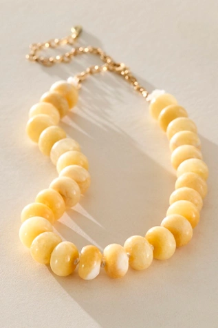 Free People Sabina Stone Choker Yellow Jade