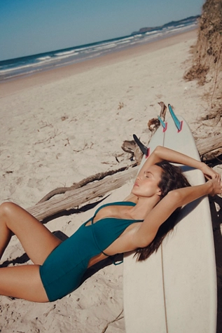 Free People Seea Carmen Surf One-Piece Dotty