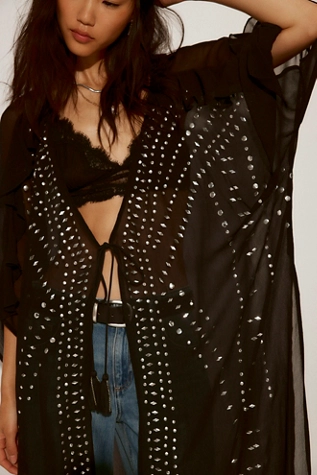 Free People So Billie Studded Duster Black