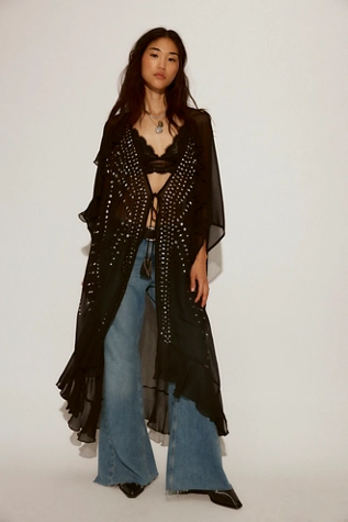 free people So Billie Studded Duster Black