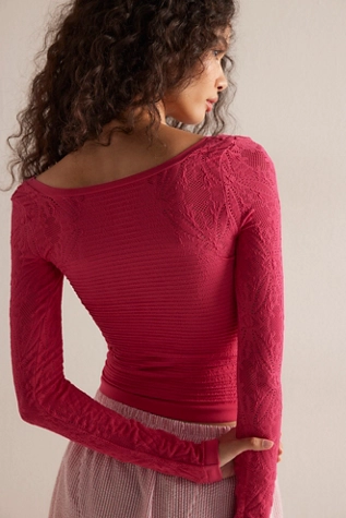 Free People So Many Likes Long Sleeve Pink Peacock