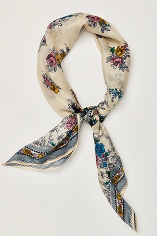 Free People So Silk Bandana Silky Heart Sky Blue