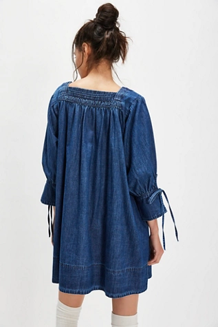 Free People Sonora Denim Mini Dress Midnight Rinse