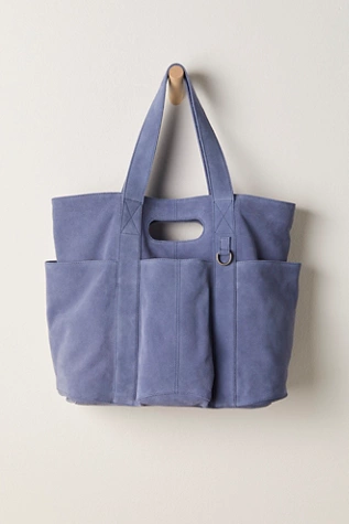 Free People Suede Caravan Tote Denim