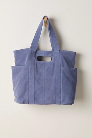 Free People Suede Caravan Tote Denim