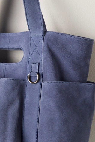 Free People Suede Caravan Tote Denim