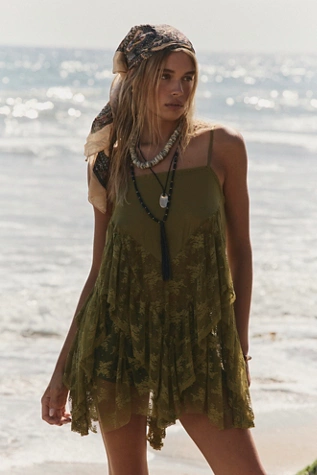 free people Sunday Candy Mini Slip Green Moss