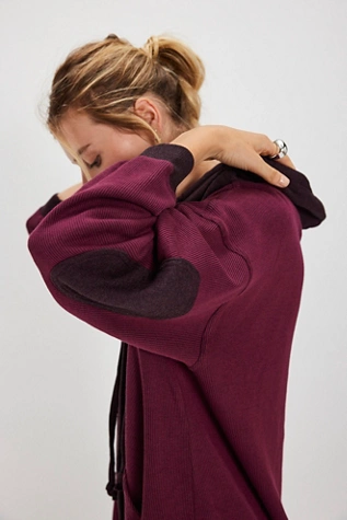 Free People Tomorrows Sweatshirt Cardigan Damson