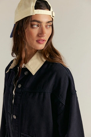 Free People We The Free Lemon Denim Jacket Black