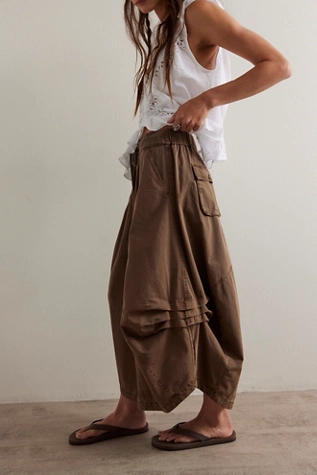 free people Willow Poplin Maxi Skirt Chocolate