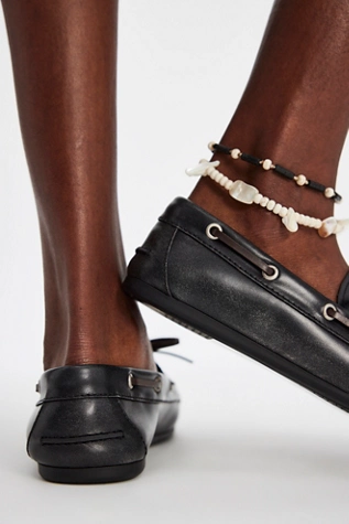 Free People Yachting Day Boat Shoes Black Ruboff