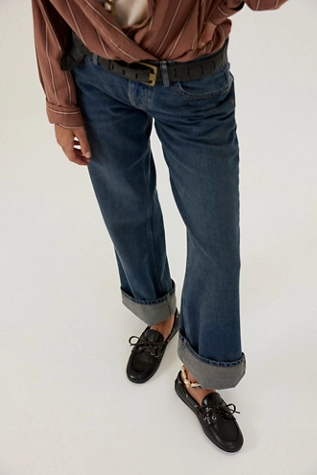 free people Yachting Day Boat Shoes Black Ruboff