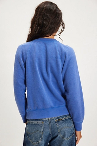 Free People Junior Solid Sweatshirt Cardi Mazarine Combo