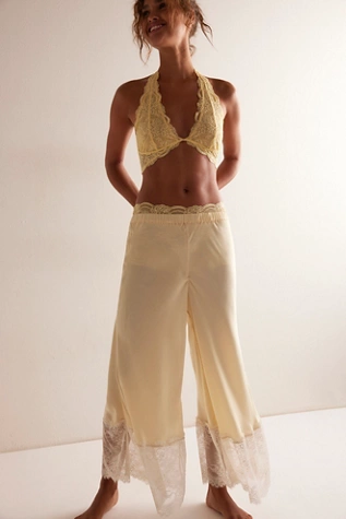 Free People Last Dance Lace Halter Bralette Mellow Yellow