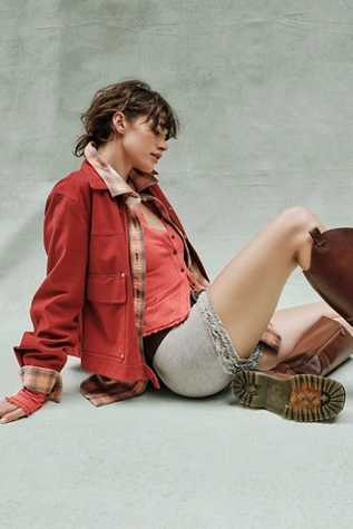 Free People Little Bit Layering Shorts Heather Grey