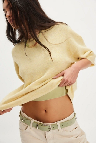 Free People Margot Sweater Tee Butter Yellow Melange