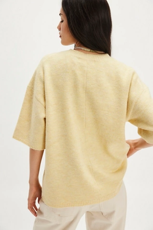 Free People Margot Sweater Tee Butter Yellow Melange