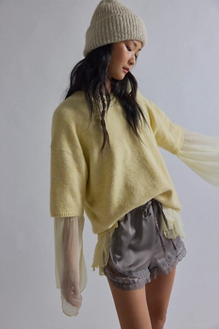 free people Margot Sweater Tee Butter Yellow Melange