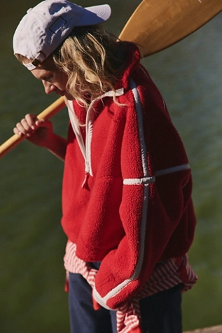 Free People Mountain High Half Zip Fleece Winterberry Combo