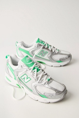 Free People New Balance 530 Sneakers Silver Metallic / Green