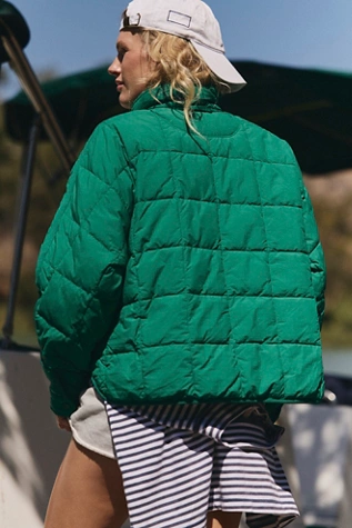 Free People Pippa Packable Puffer Jacket Green Glow