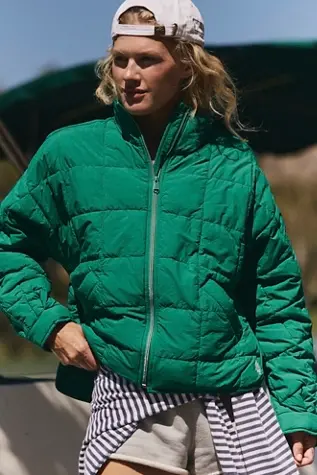 Free People Pippa Packable Puffer Jacket Green Glow