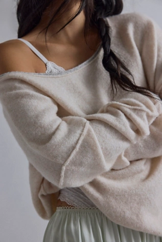 free People See Me Pullover Almond Milk Heather Combo