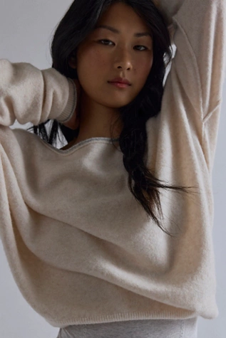 free People See Me Pullover Almond Milk Heather Combo