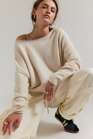 free People See Me Pullover Almond Milk Heather Combo