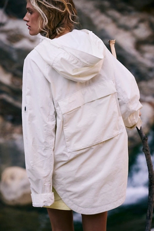Free People Singin' In The Rain Packable Jacket Painted White