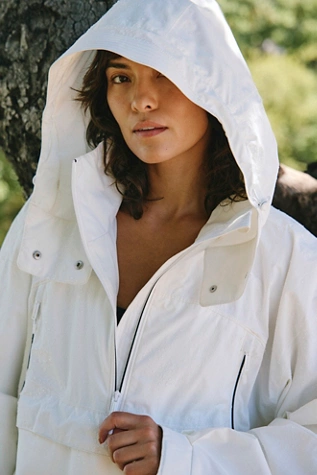Free People Singin' In The Rain Packable Pullover White