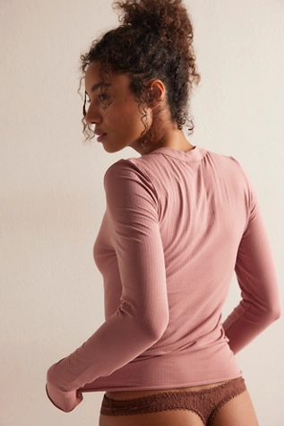 Free People So Soft Seamless Modal Long Sleeve Rose Dawn