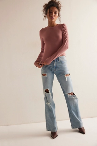 Free People So Soft Seamless Modal Long Sleeve Rose Dawn