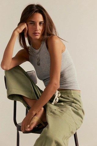 Free People So Soft Seamless Modal Tank Heather Grey