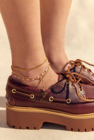 free people Timberland Stone Street Boat Shoes Burgundy