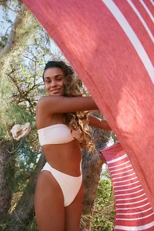 Free People Toast Signature Cinch Bikini Bottoms Meringue