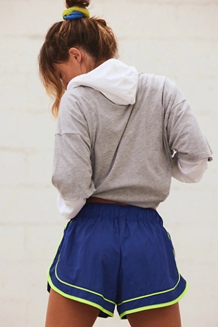 Free People Varsity Blues Shorts Sapphire Skies Combo