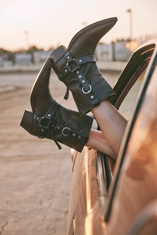 free people We The Free Abroad Harness Boots Espresso