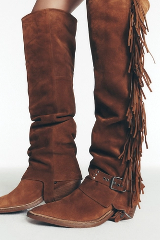 Free People We The Free Alyse Convertible Over The Knee Boots Tan Suede