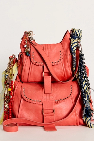 Free People We The Free Baby Leigh Distressed Tote Bag Coral