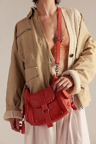 Free People We The Free Baby Leigh Distressed Tote Bag Coral